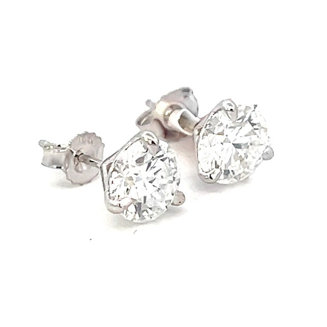 3.16cttw Diamond Stud Earrings | White Gold Diamond Earrings | Dia Studs