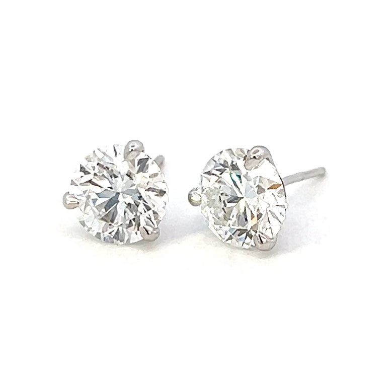 4.18cttw Diamond Stud Earrings | White Gold Diamond Earrings | Dia Studs