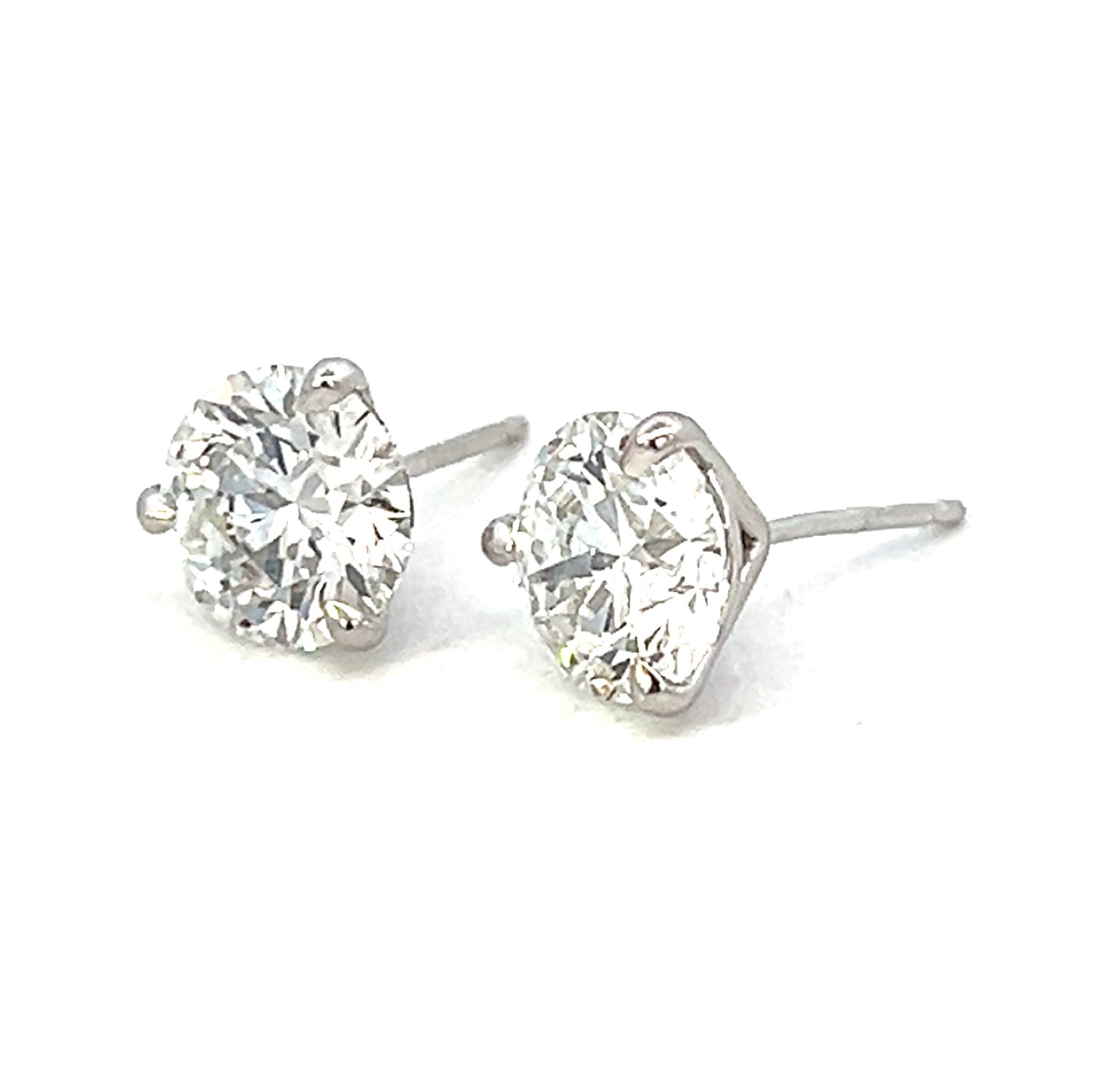 4.18cttw Diamond Stud Earrings | White Gold Diamond Earrings | Dia Studs