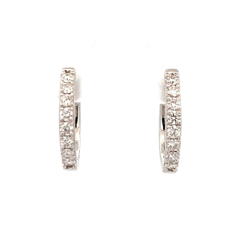 0.75cttw Diamond Hoop Earrings | Diamond Hoop Earring | Gold Hoop Earrings | 14k White Gold Earrings