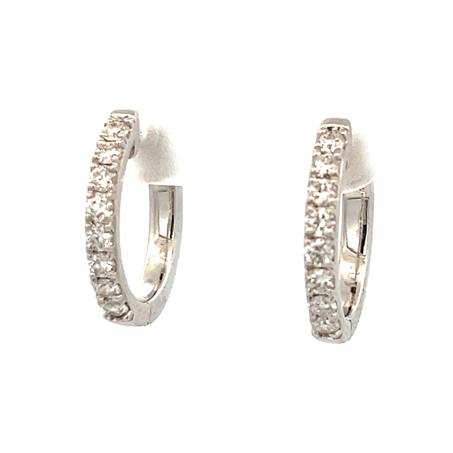 0.75cttw Diamond Hoop Earrings | Diamond Hoop Earring | Gold Hoop Earrings | 14k White Gold Earrings