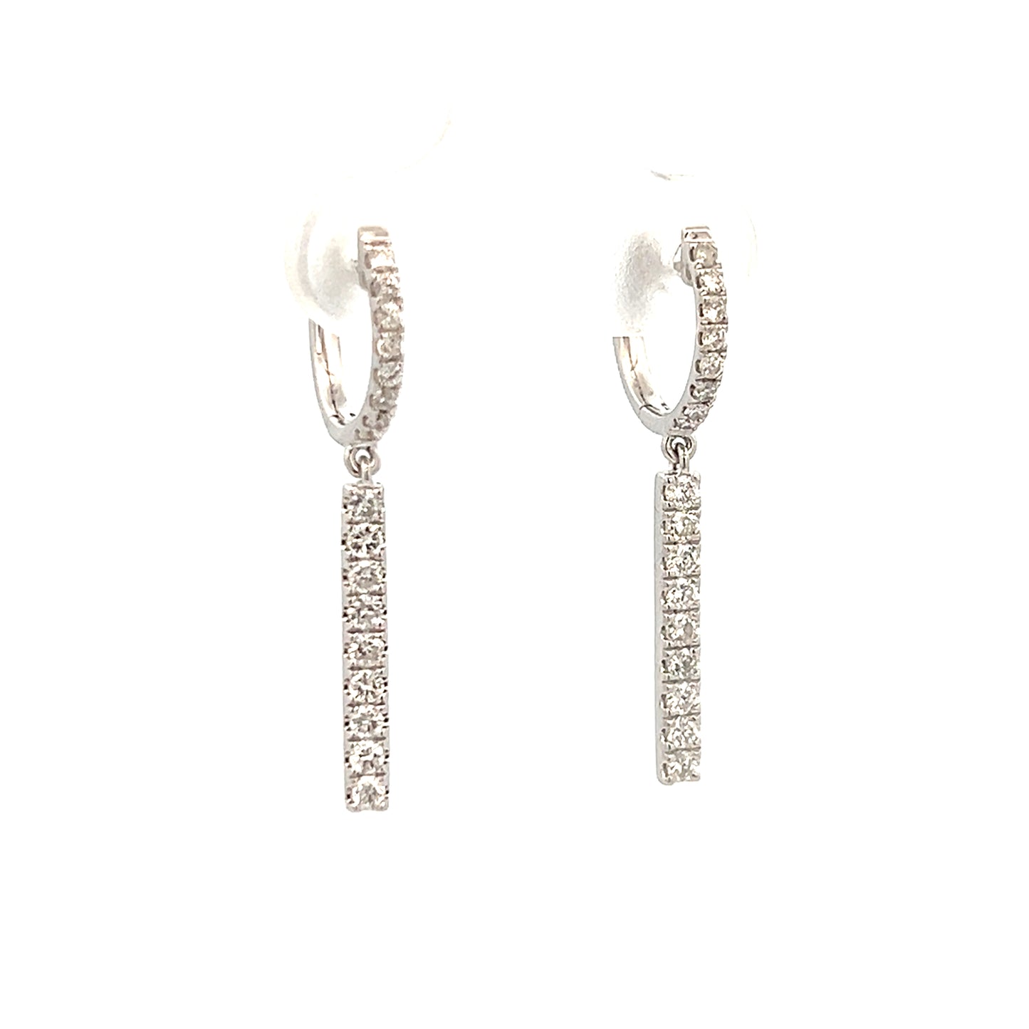 0.55cttw Diamond Drop Earrings | Gold Diamond Dangle Earrings | 18k White Gold Earrings