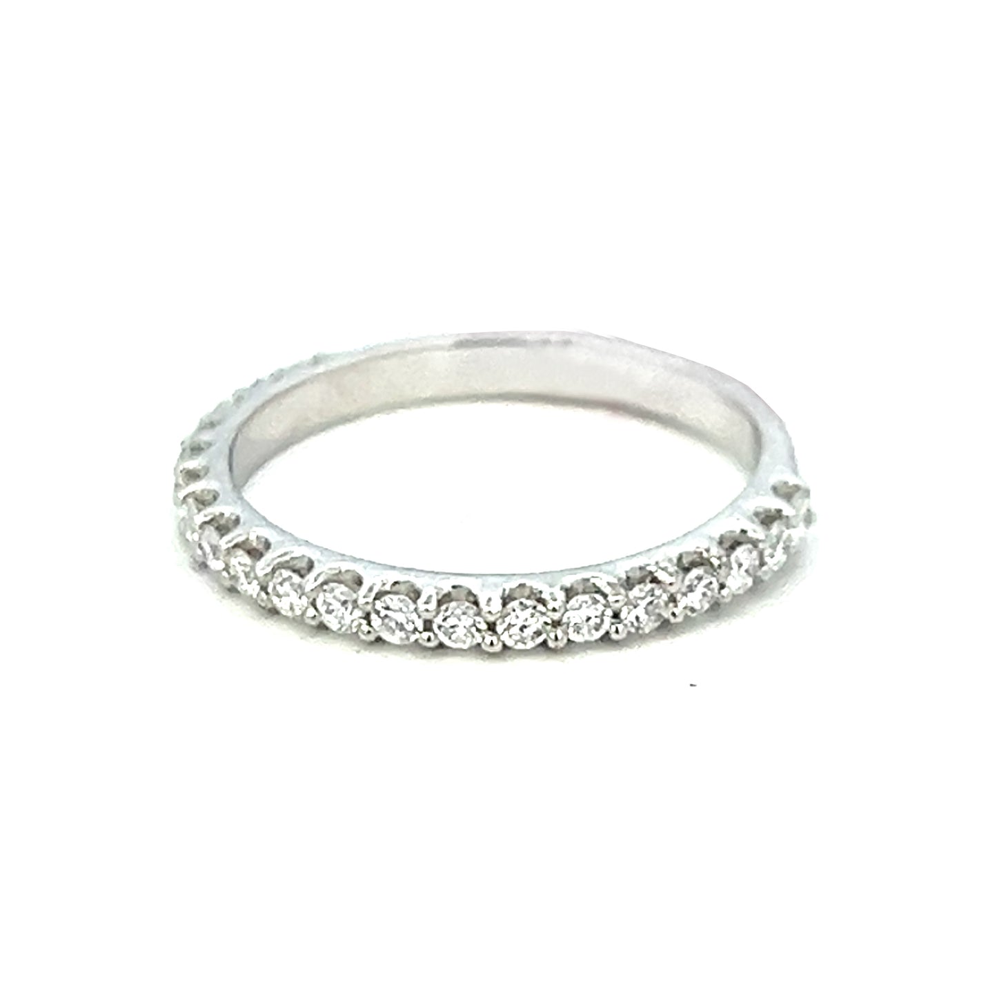 0.45cttw Half Eternity Wedding Band | 14k White Gold | Lab Diamond