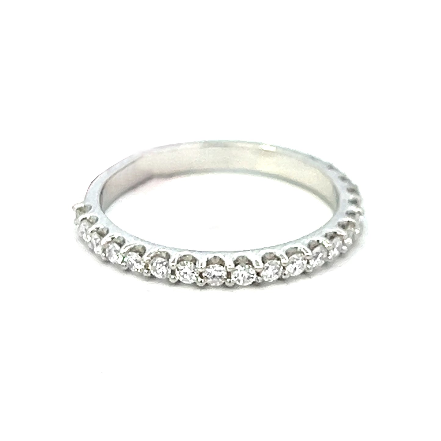 0.45cttw Half Eternity Wedding Band | 14k White Gold | Lab Diamond