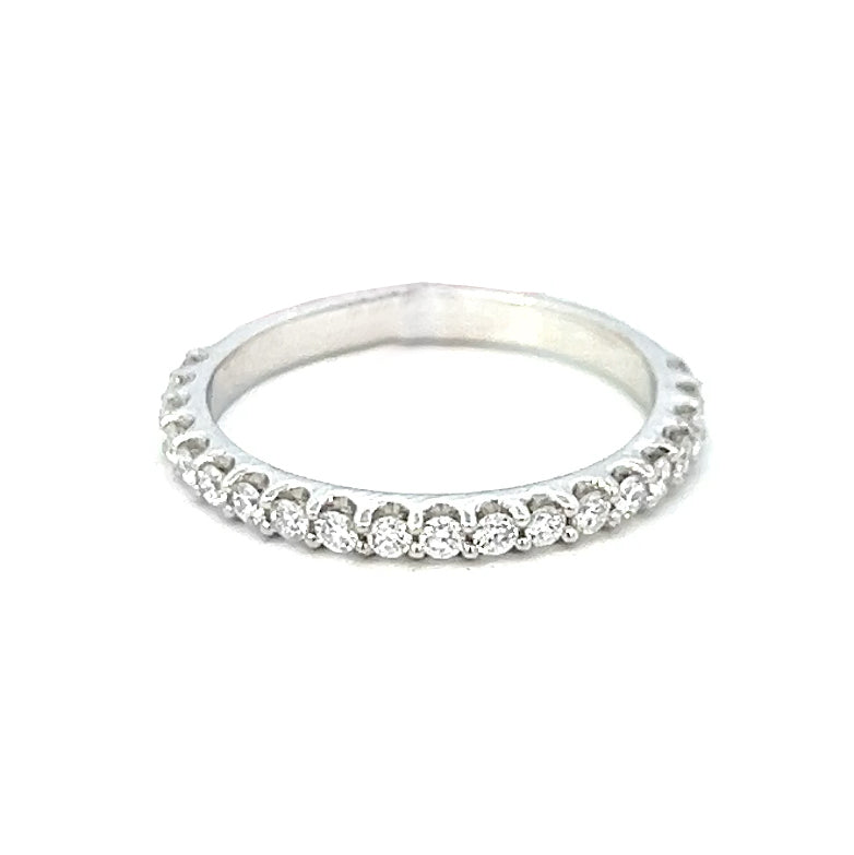 0.45cttw Half Eternity Wedding Band | 14k White Gold | Lab Diamond