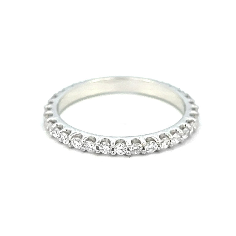 0.45cttw Half Eternity Wedding Band | 14k White Gold | Lab Diamond