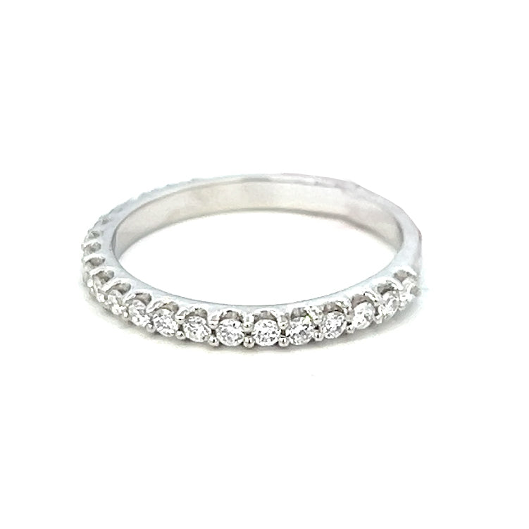 0.45cttw Half Eternity Wedding Band | 14k White Gold | Lab Diamond