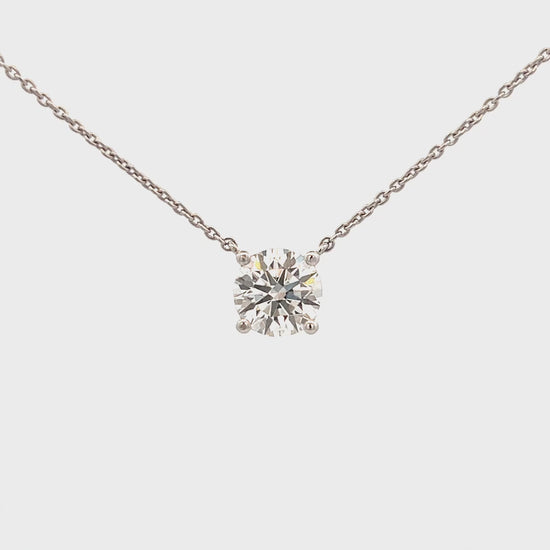 2.07ct Floating Diamond Necklace | Solitaire Diamond Necklace Video | Single Diamond Necklace