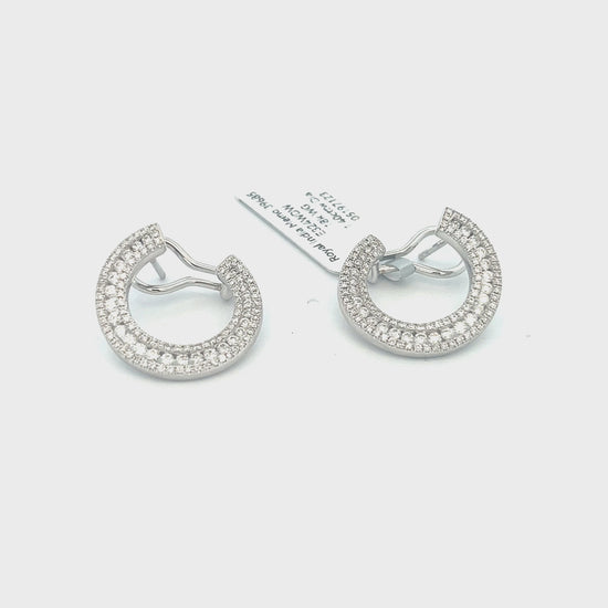 1.40ct Pave Diamond Earrings | 18k White Gold