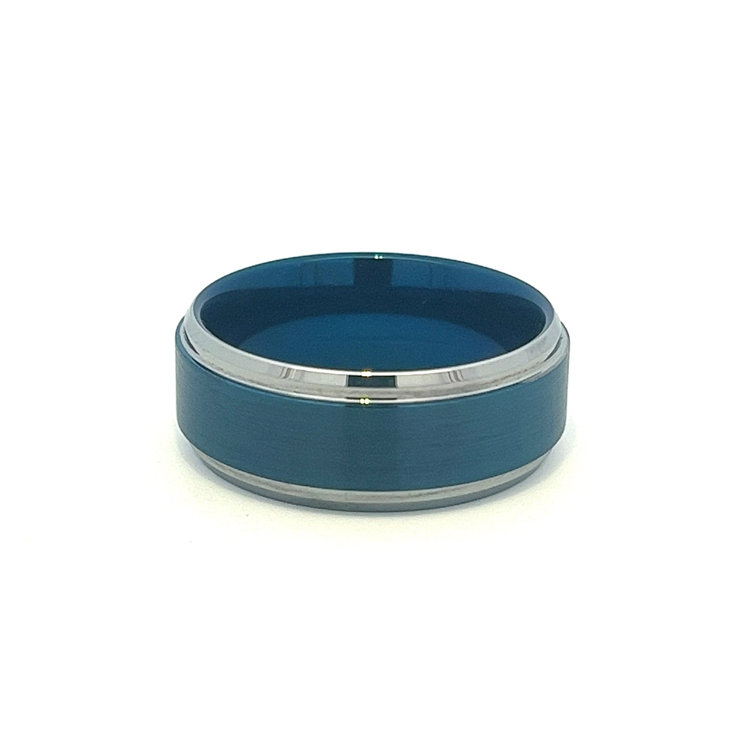 9mm Blue Mens Wedding Band | Blue Tungsten