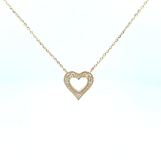14k diamond heart necklace
