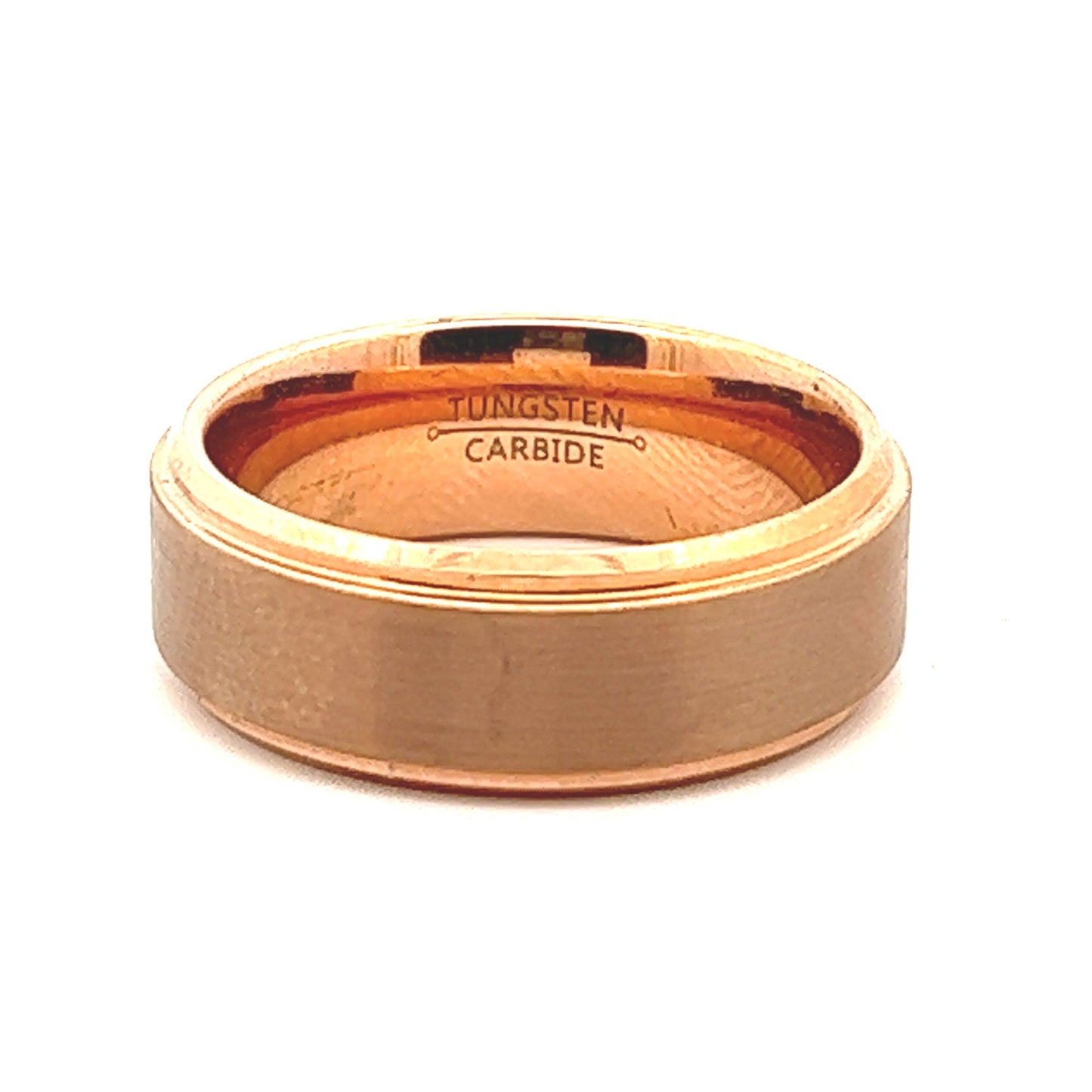 8mm Rose Gold Tungsten Mens Wedding Band