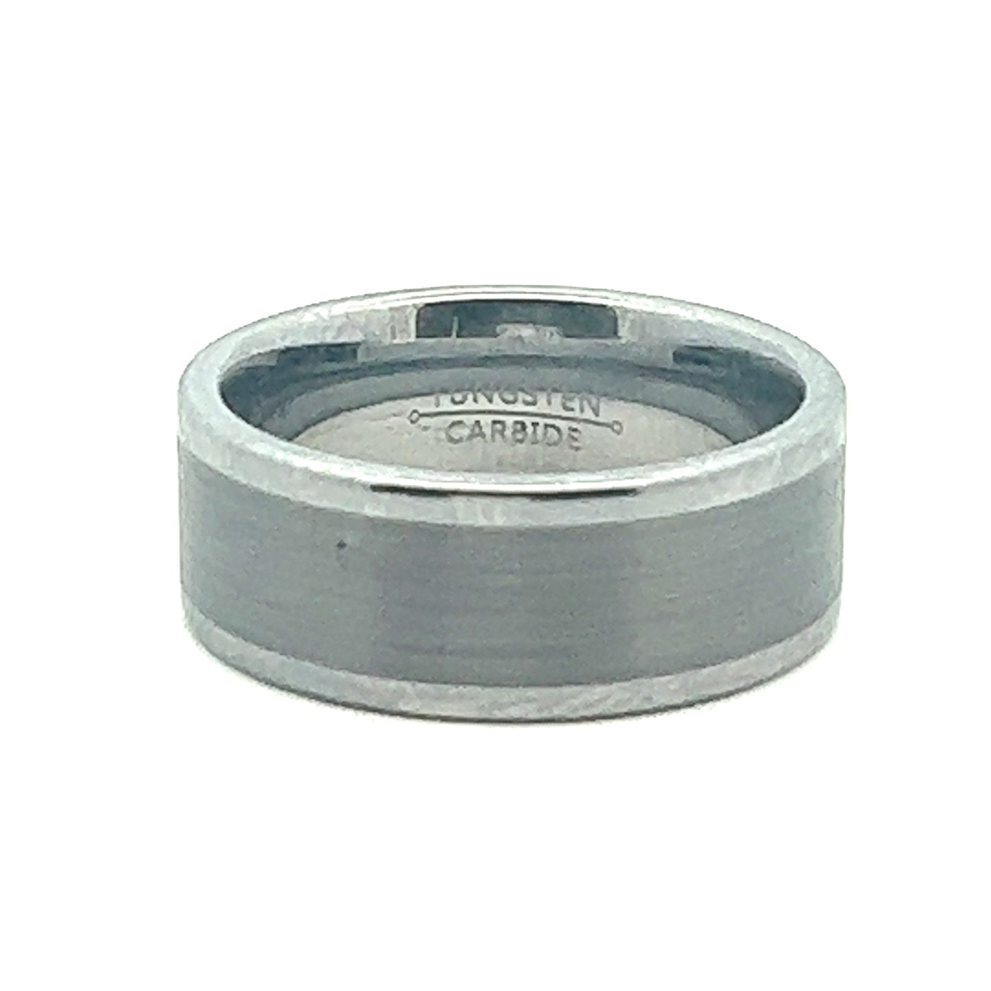 8mm Gunmetal Tungsten Ring With Smooth Transition To Polished Edges