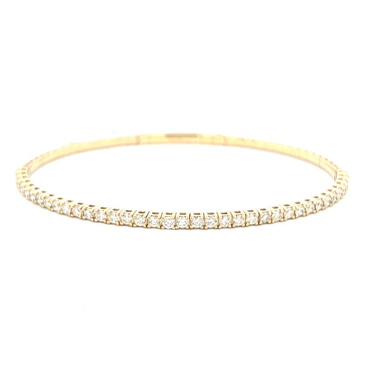 1.50cttw Flexible Diamond Bangle Bracelet | 14k Yellow Gold