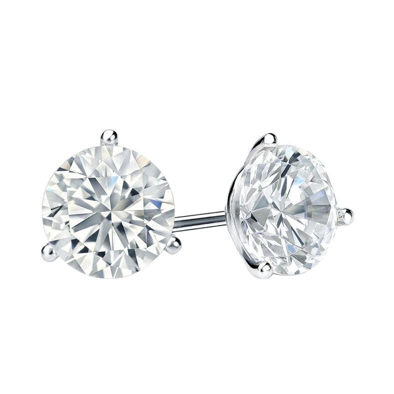 3/4ct total weight round diamond earrings  14k white gold  Si -vs clarity  F-G color