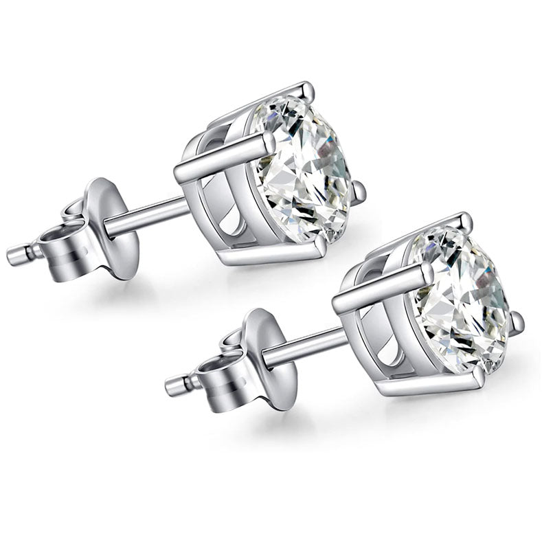 1/2ct total weight round diamond earrings  Si-vs clarity   F-G color  14k white gold settings