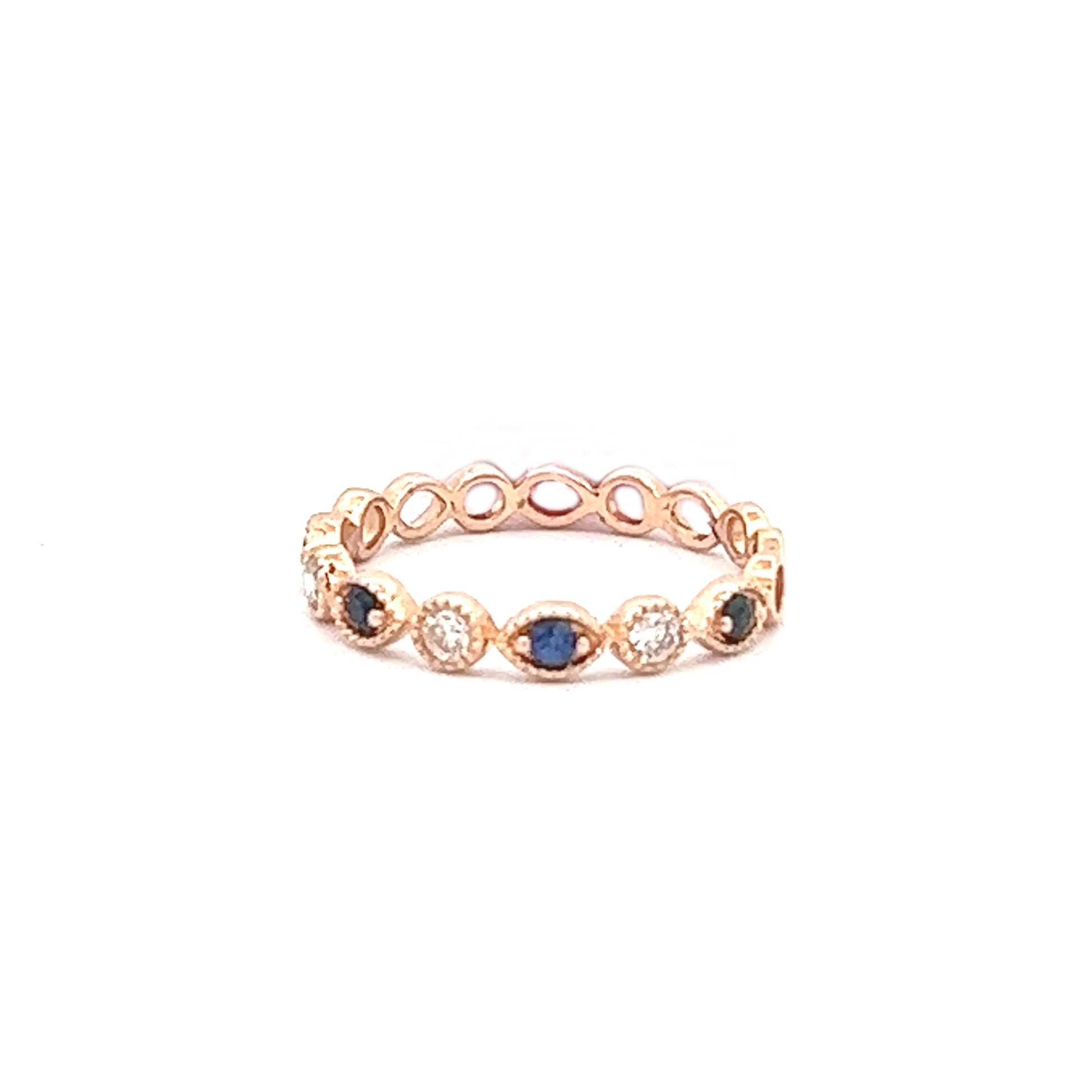 Sapphire and Diamond Stackable  Ring