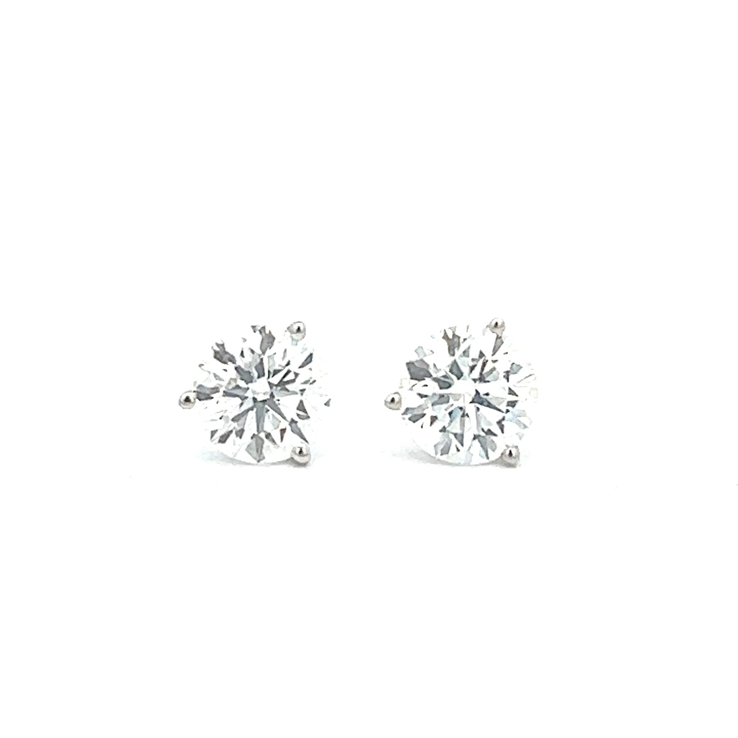 4 Carat Diamond Stud Earrings | 14k White Gold