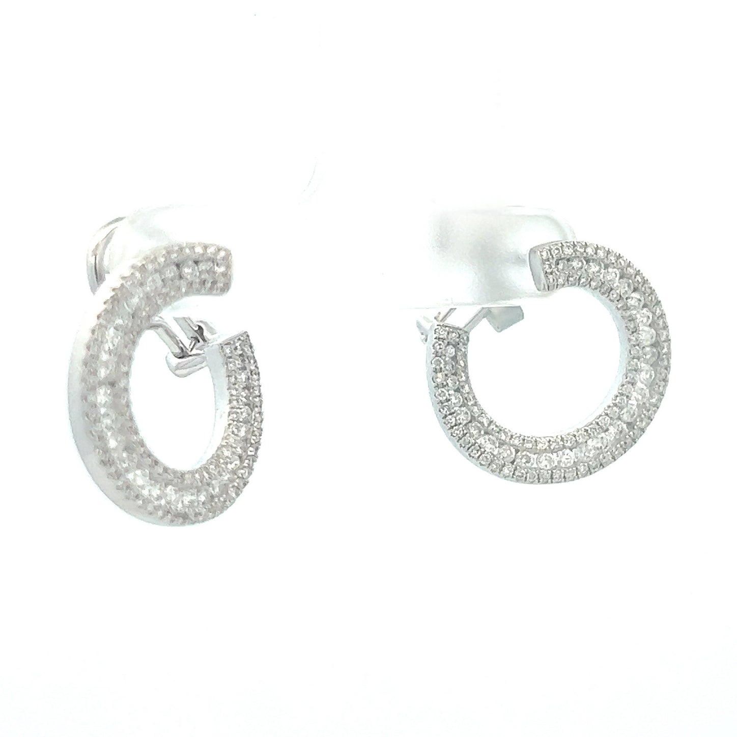 1.40ct Pave Diamond Earrings | 18k White Gold