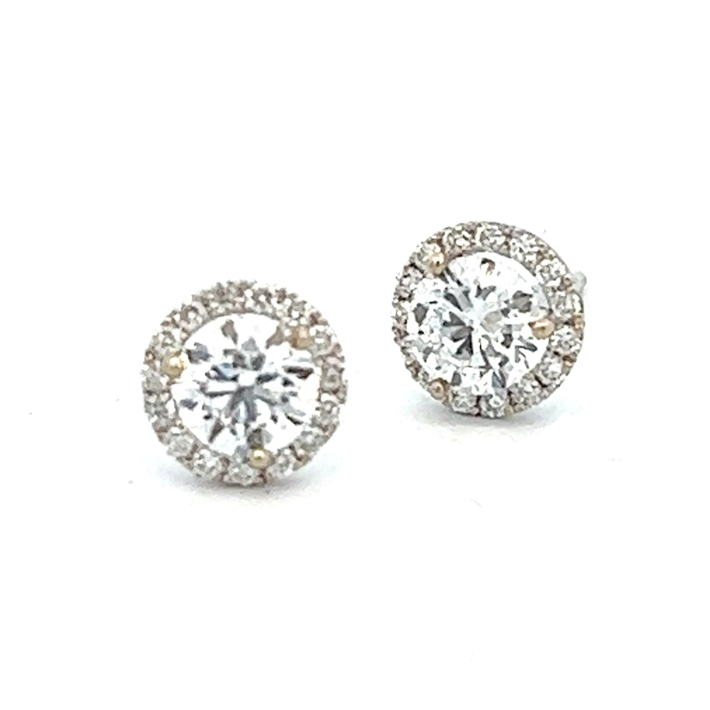 1.60cttw Halo Diamond Earrings