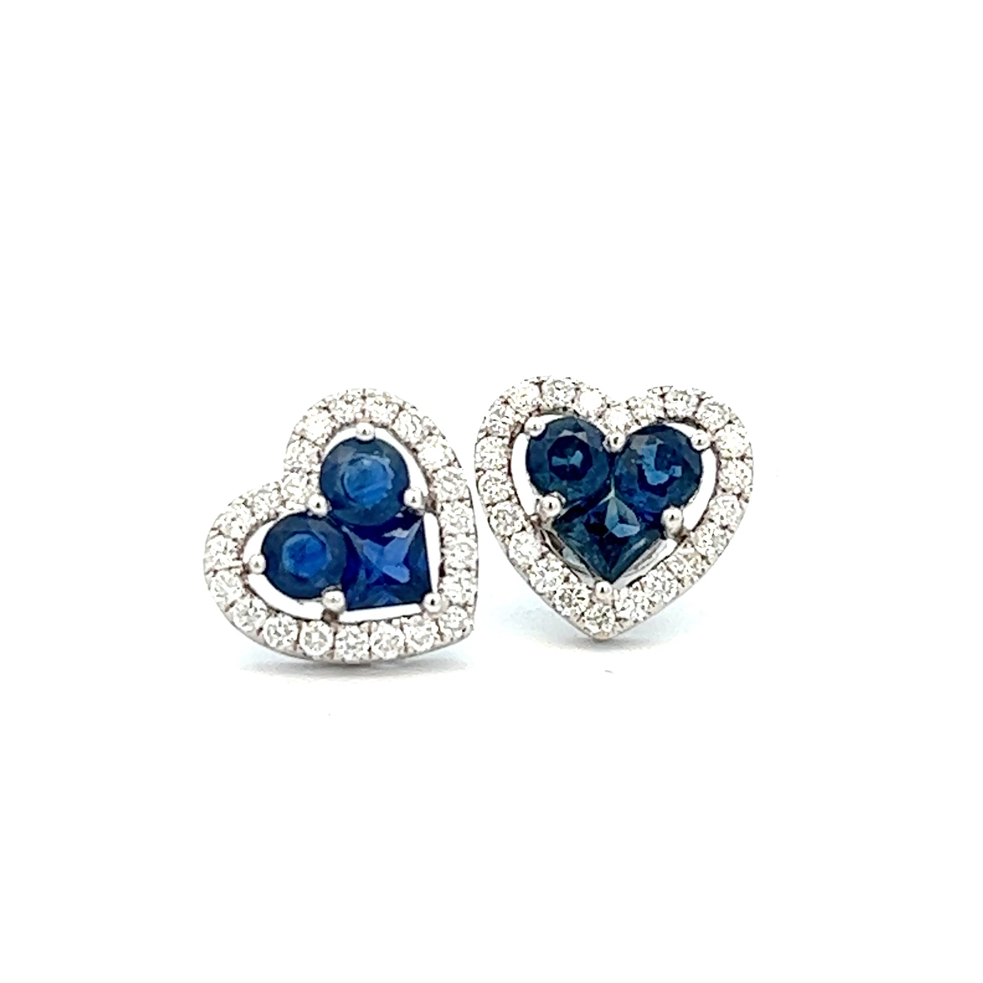 2.30 Diamond and Sapphire Earrings | 18k White Gold