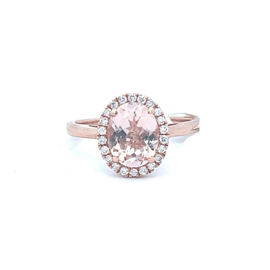 1.66cttw Oval Morganite Engagement Ring | Rose Gold
