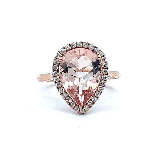 Pear Morganite Engagement Ring | Rose Gold