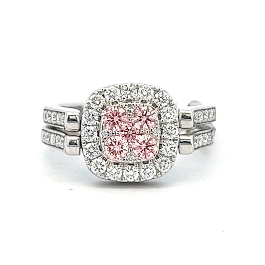 1.98cttw Reversible Flip Ring | 14k White Gold | Pink Sapphire