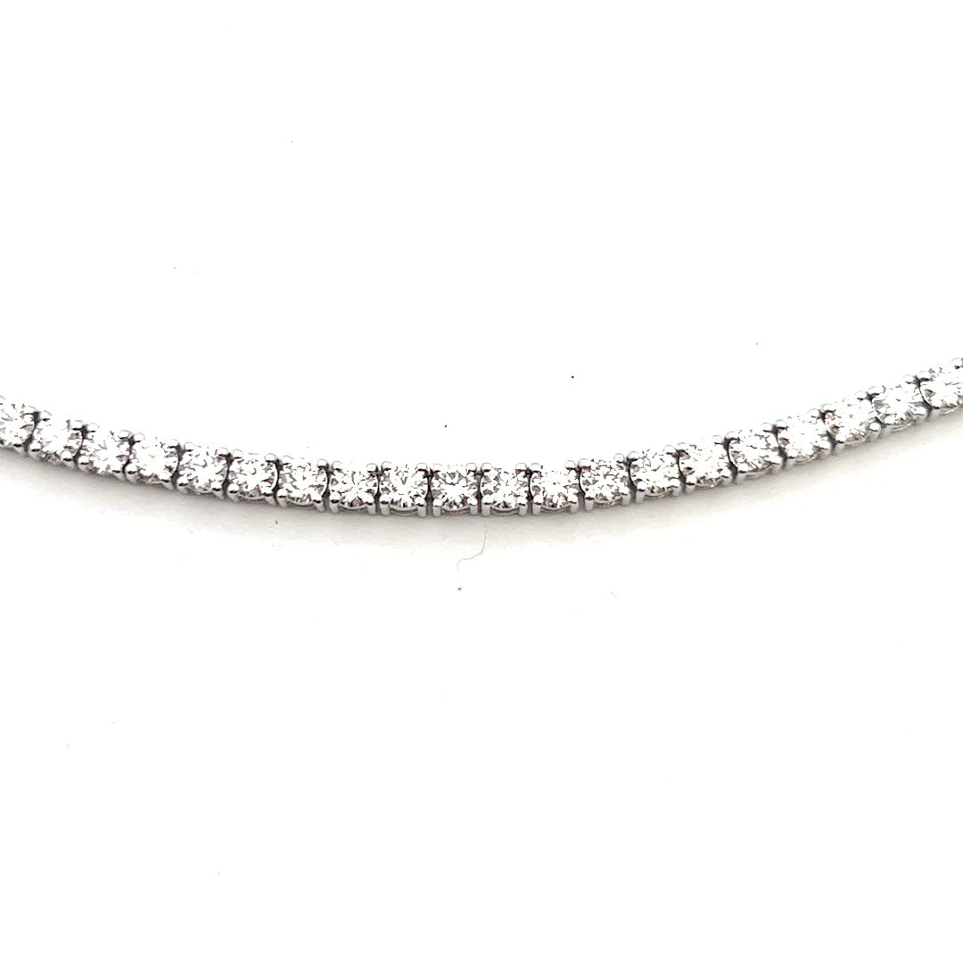 10 Carat Diamond Tennis Necklace | Lab-Created | 14K White Gold