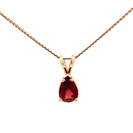 .50ct Garnet Necklace | 14k Yellow Gold | Garnet Pendant Necklace