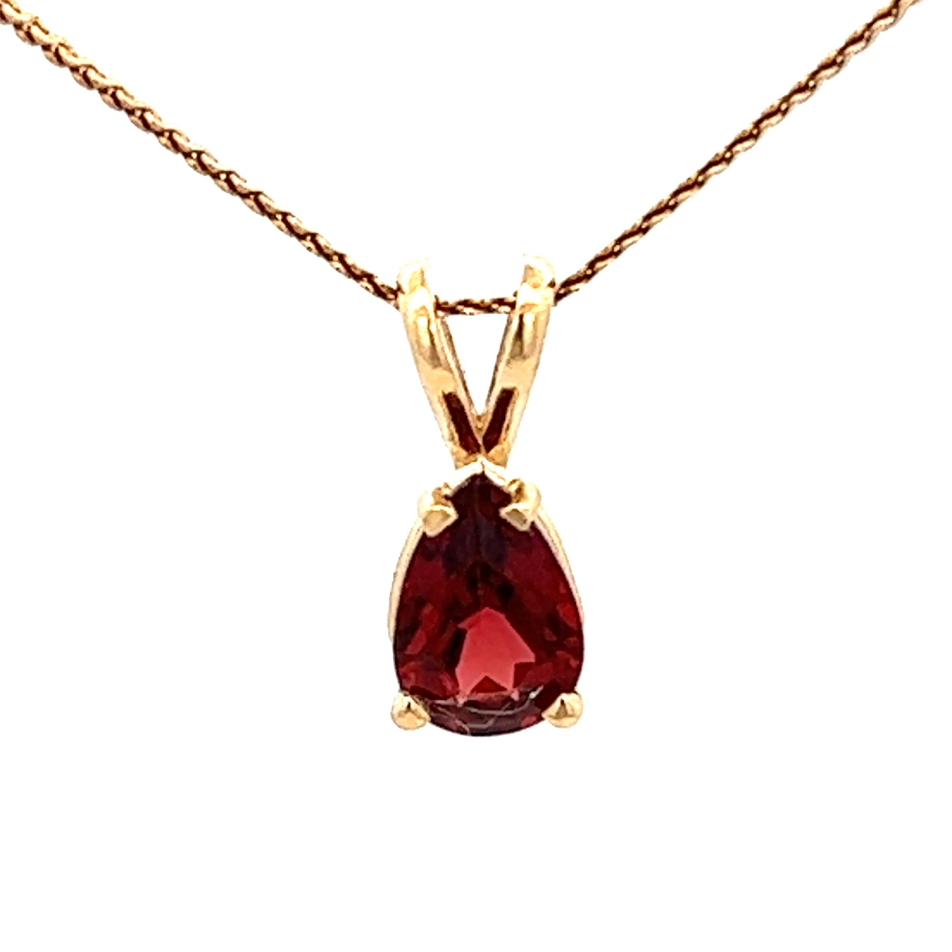 .50ct Garnet Necklace | 14k Yellow Gold | Garnet Pendant Necklace