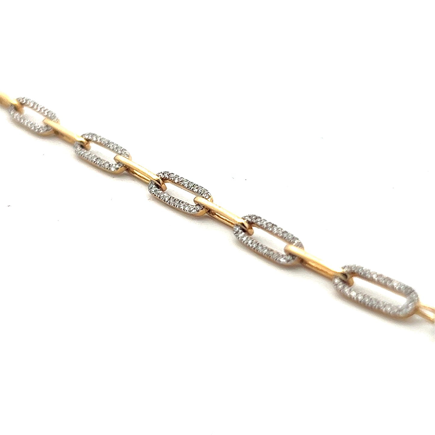 3/4ct Diamond Paper Clip Bracelet | 14k Yellow Gold