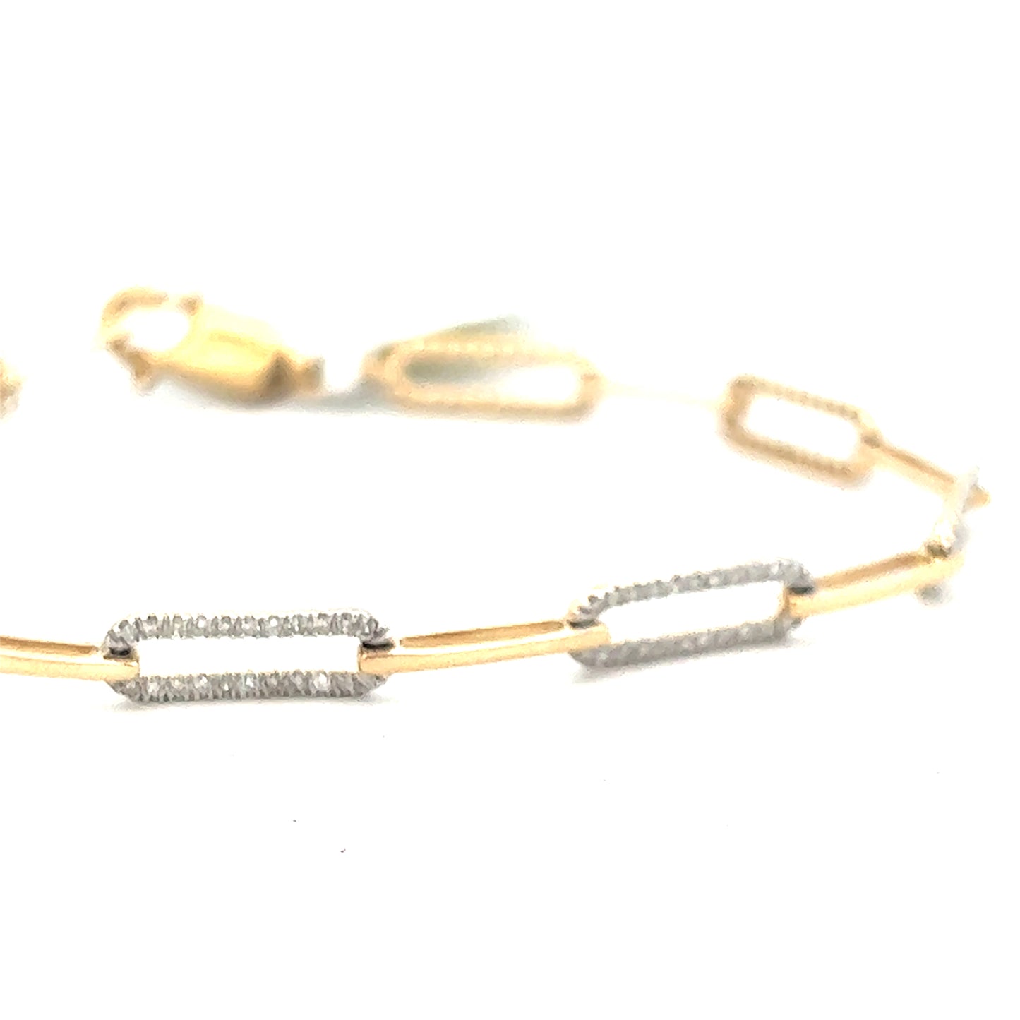 1/2ct Diamond Paper Clip Bracelet | 14k Yellow Gold