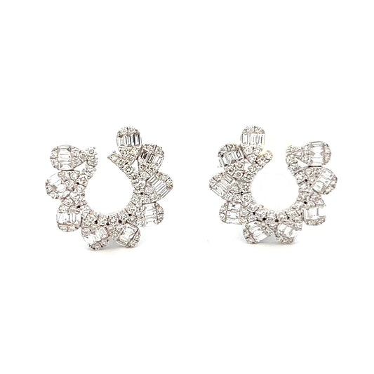 1.93cttw Natural Diamond Stud Earrings | 18k White Gold