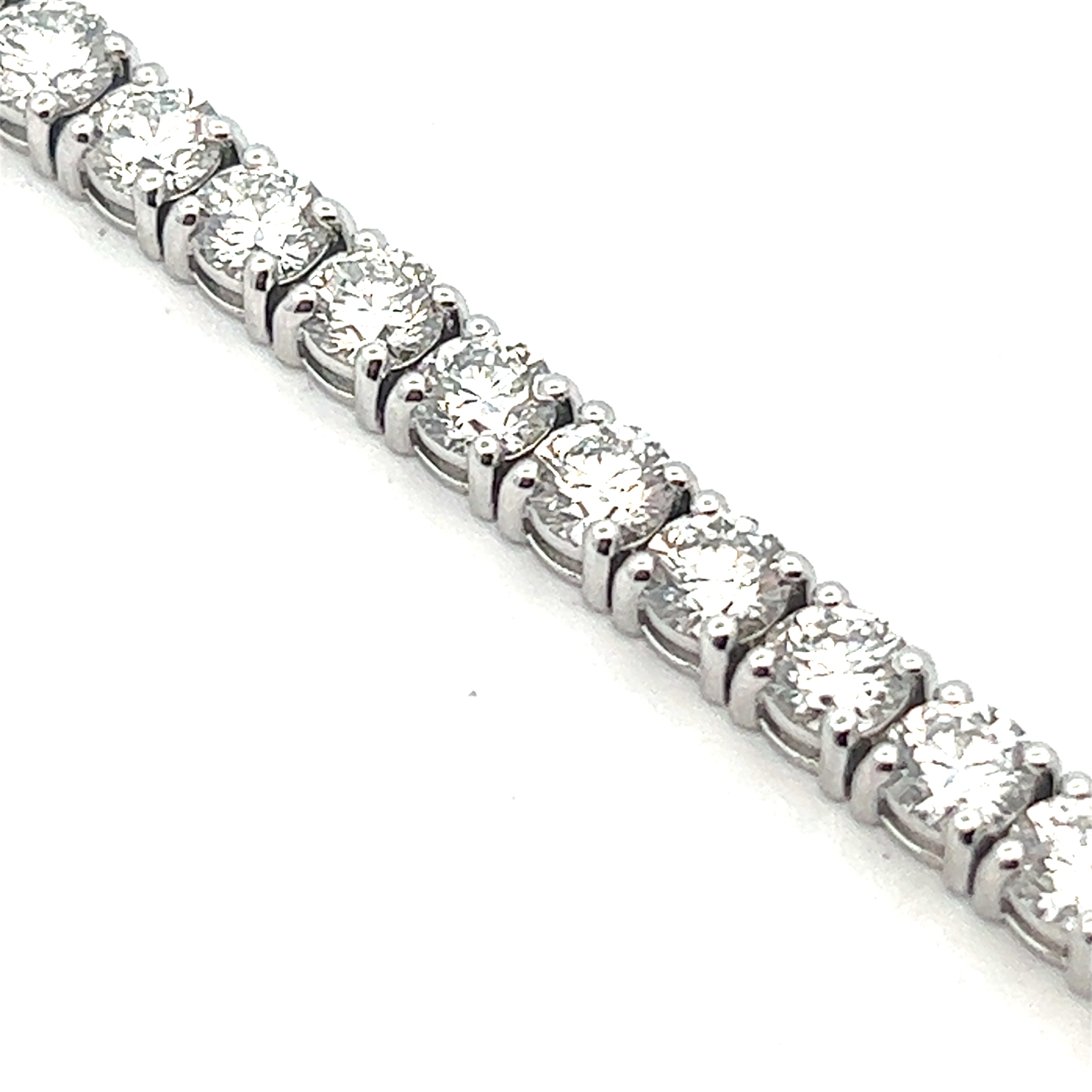14k White Gold 7.00ct Classic Tennis Bracelet with (15 pointers) KL Colour,  VS-SI Clarity Natural Round Brilliant Diamonds - Bespoke by Kate