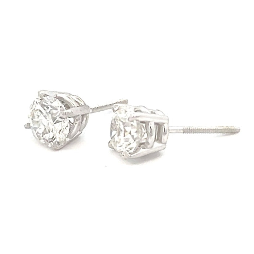 1.97ct Natural Diamond Earrings | 14k White Gold | Real Diamond Earrings