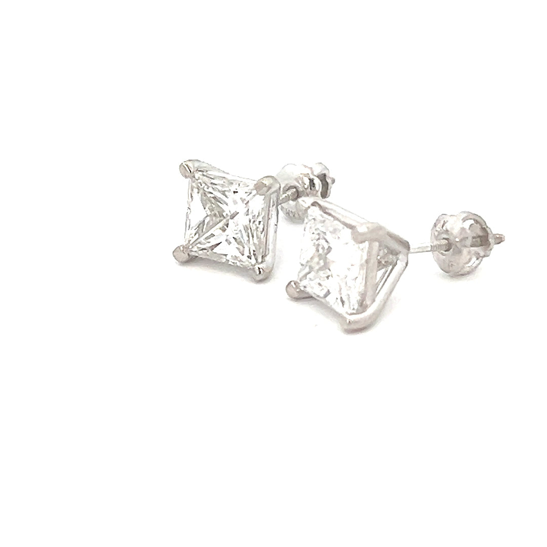 3 Carat Diamond Stud Earrings | 14k White Gold | Real Diamond Earrings