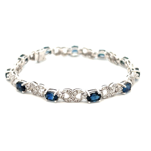 5.64cttw Sapphire Tennis Bracelet | Diamond and Sapphire Bracelet