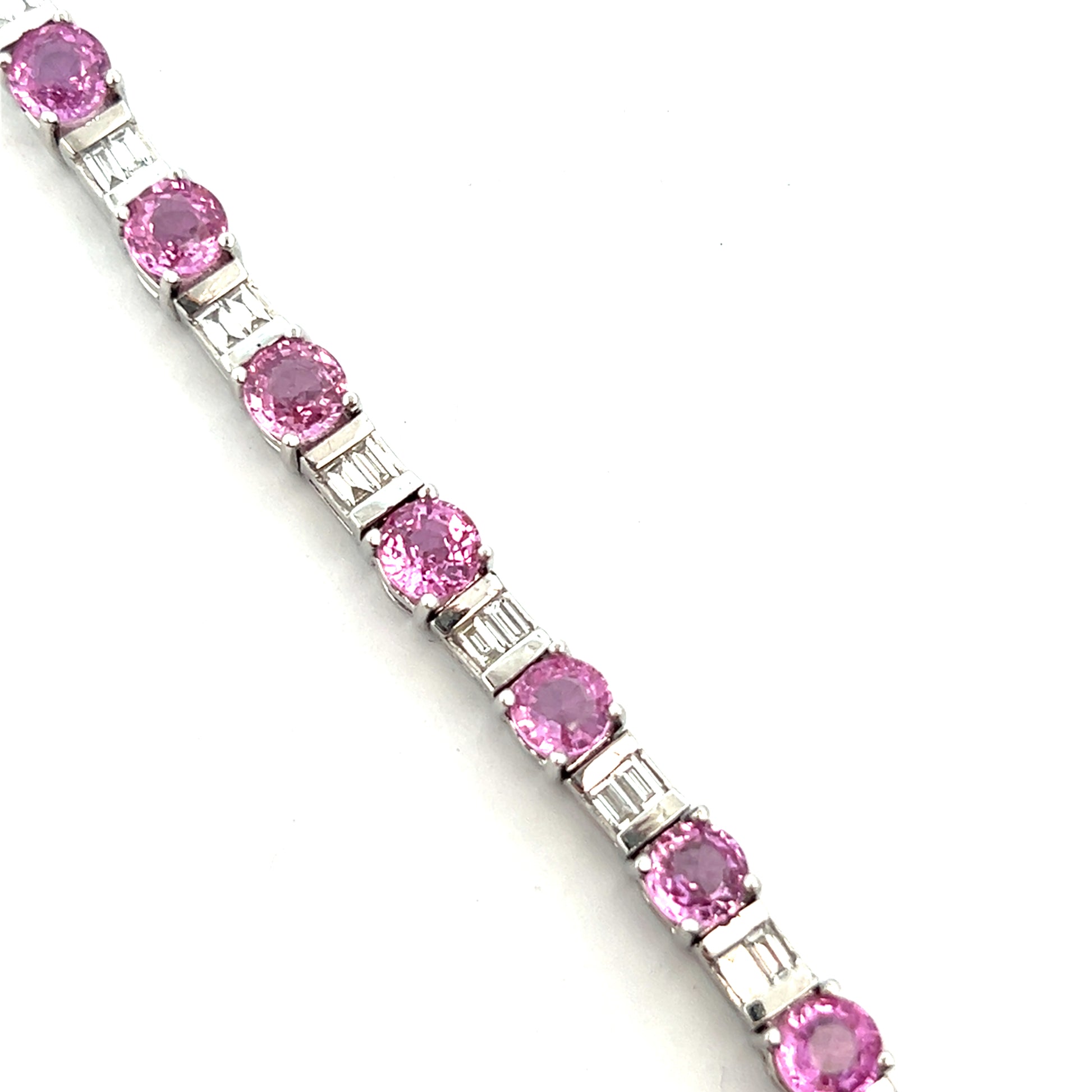 11.95cttw Sapphire and Diamond Bracelet | Pink Sapphire Bracelet