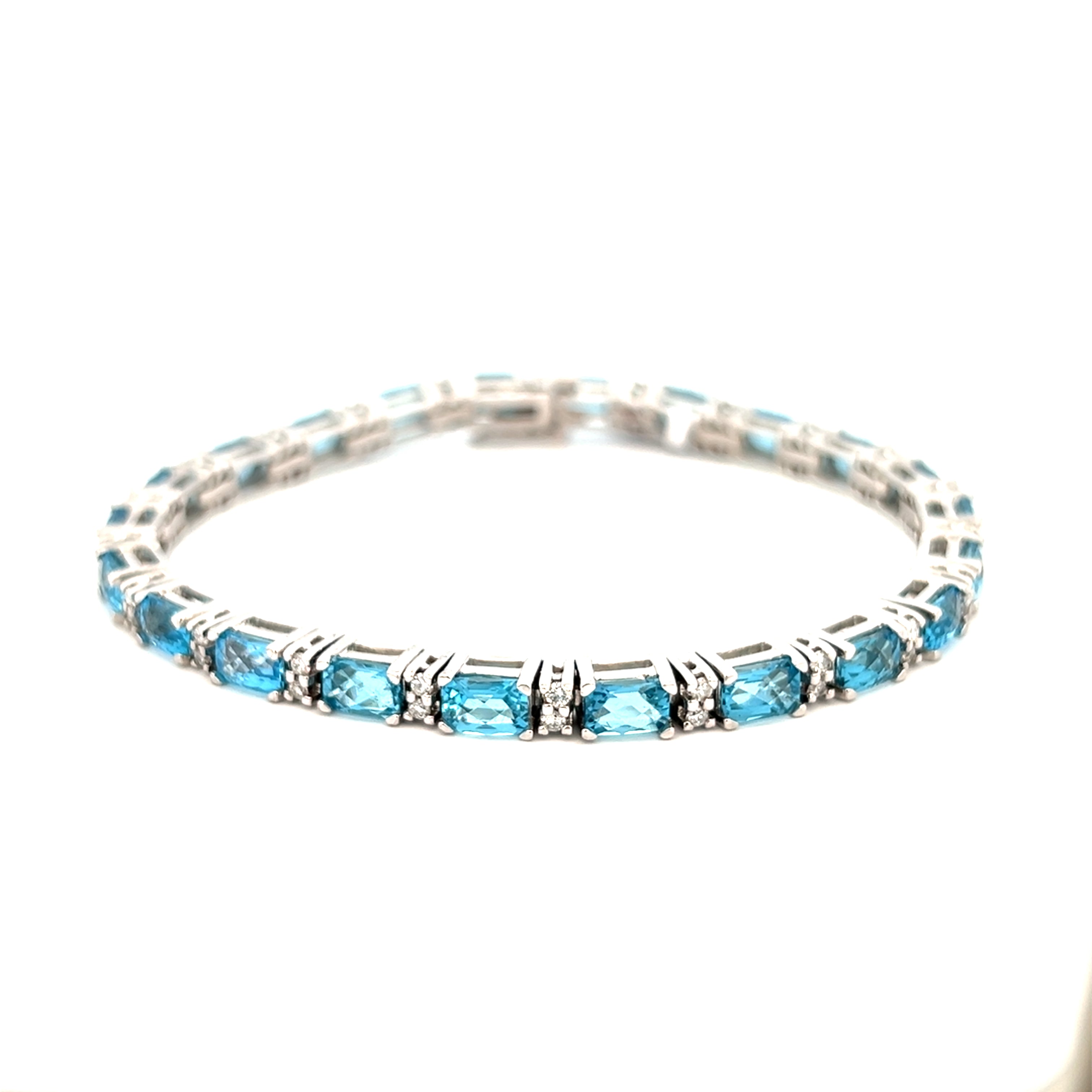Blue Topaz Bracelet 5.5ctw in 9ct Rose Gold | QP Jewellers