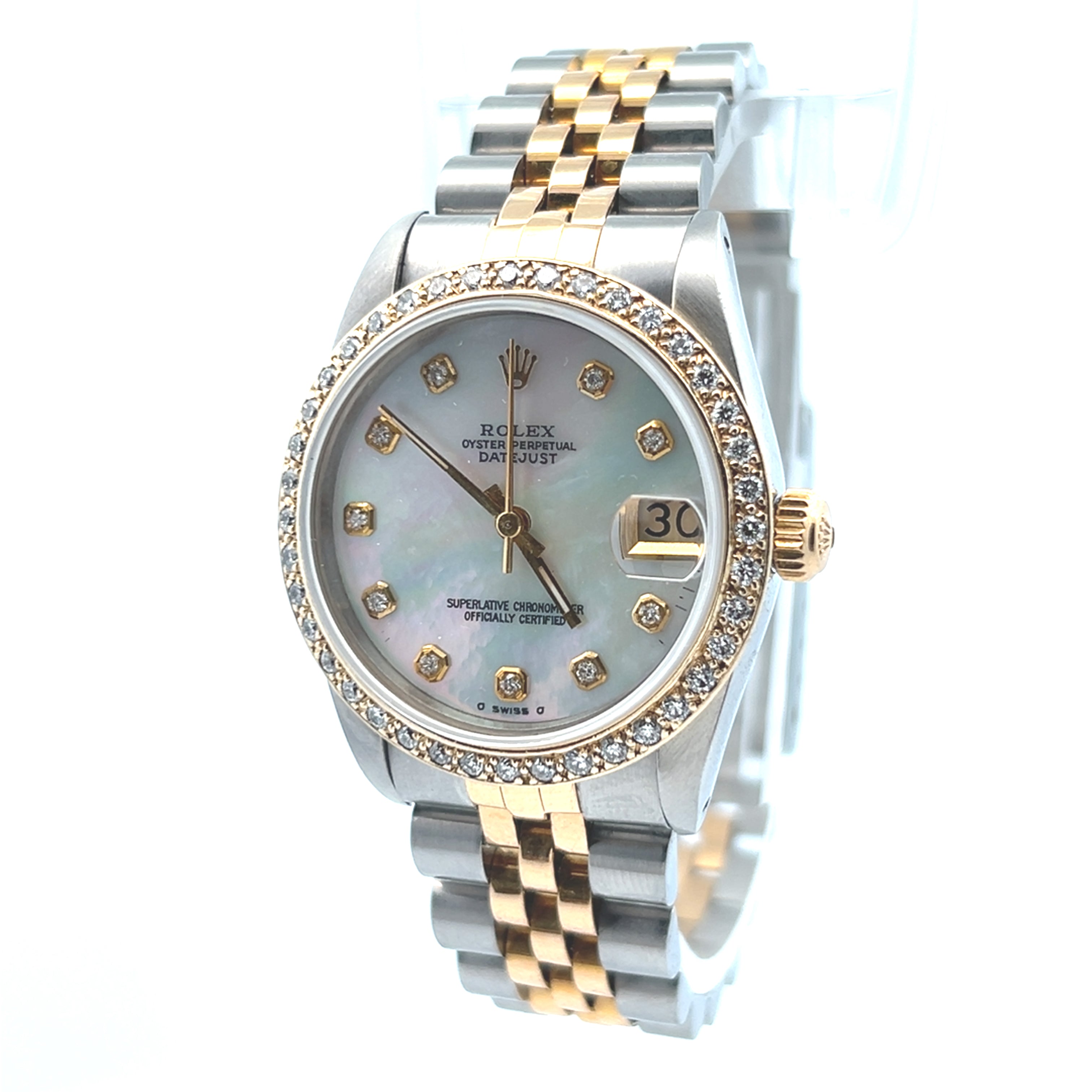 Rolex 68273 31mm Diamond Rolex Mother of Pearl Dial Kleins