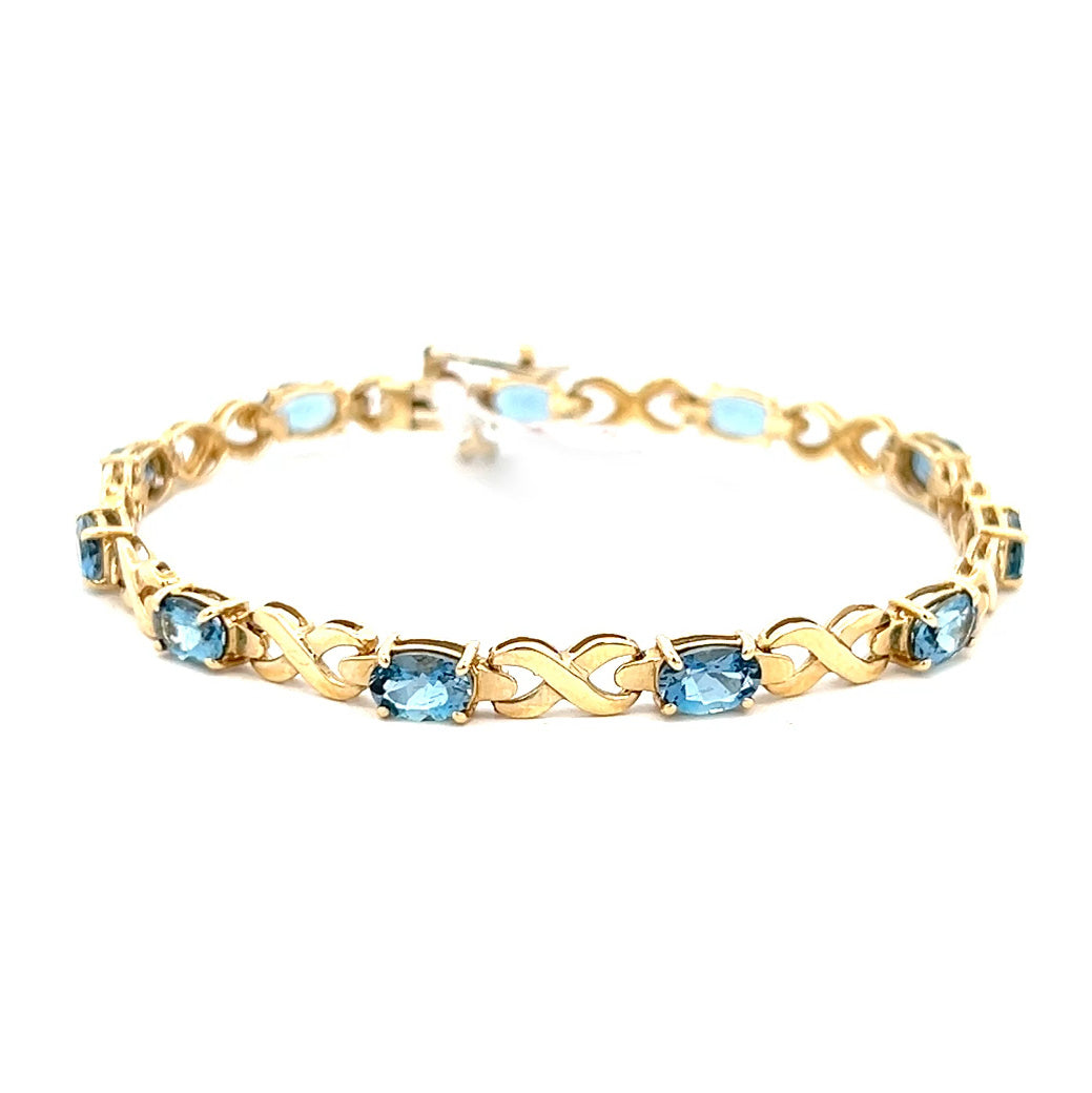 5.5cttw Aquamarine Bracelet | Aquamarine Birthstone Bracelet