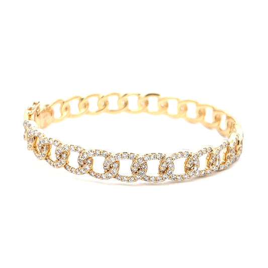 2.54cttw Diamond Bangle Bracelet | Gold Bangle Bracelet | 14k Gold Bangle Bracelet