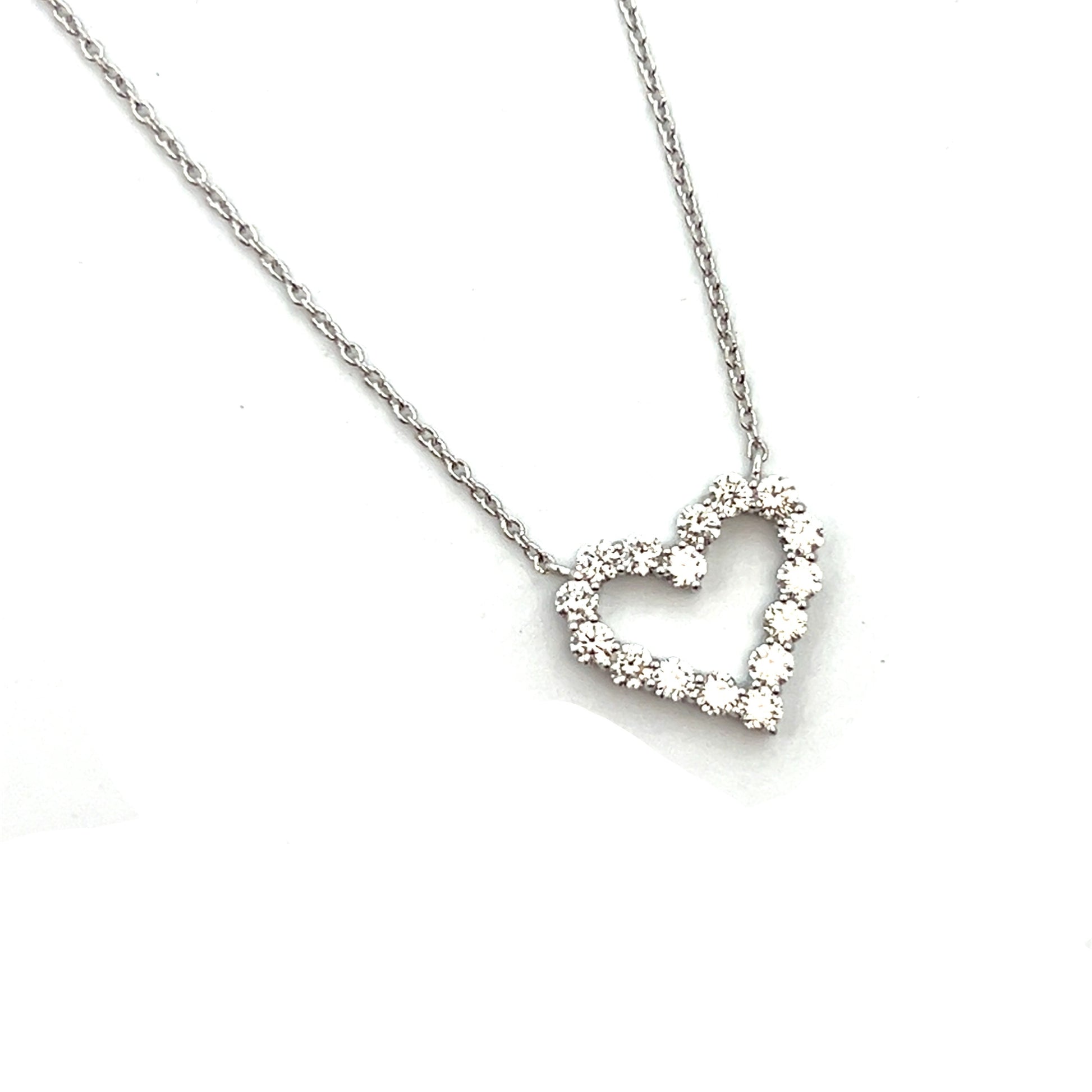 0.56cttw Gold Heart Necklace | Diamond Heart Pendant | Klein's