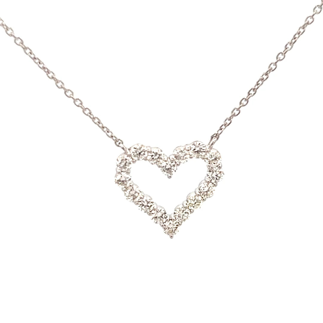 0.56cttw Gold Heart Necklace | Diamond Heart Pendant | Klein's