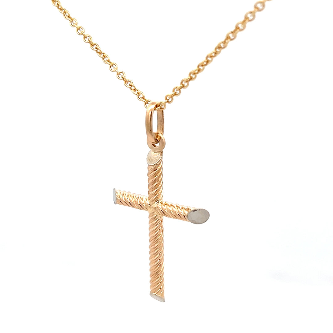 Mens Gold Cross Necklace | 14k Gold Cross Necklace