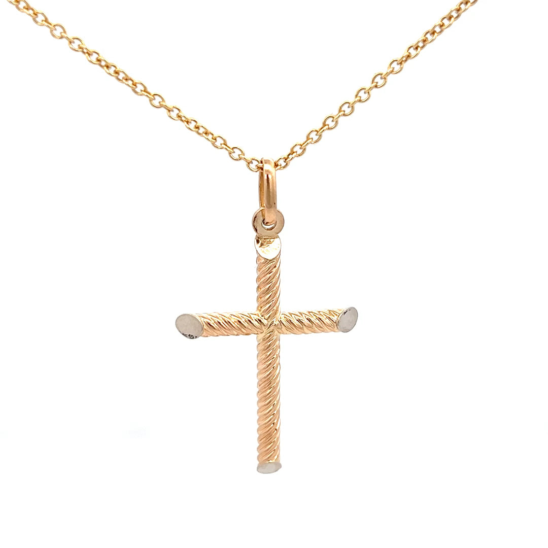 Mens Gold Cross Necklace | 14k Gold Cross Necklace