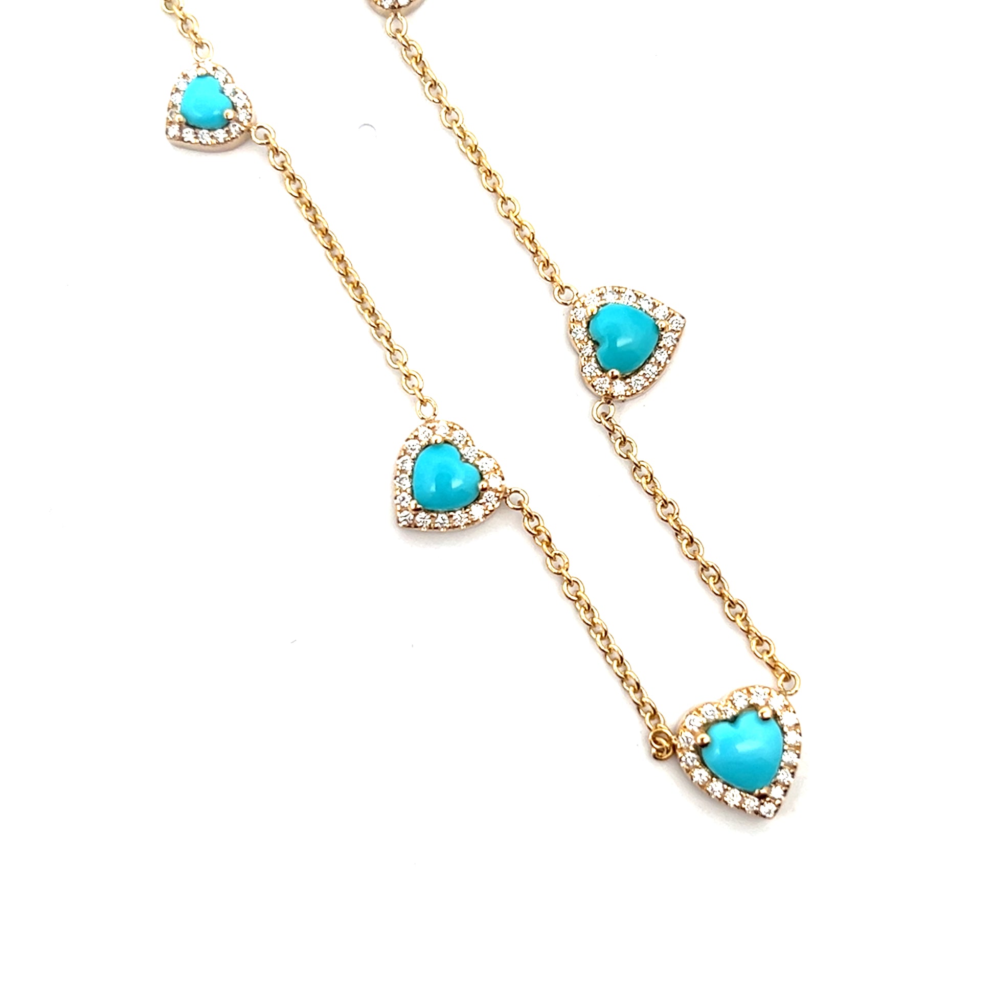 1cttw Turquoise Heart Necklace | Klein's Jewelry Houston