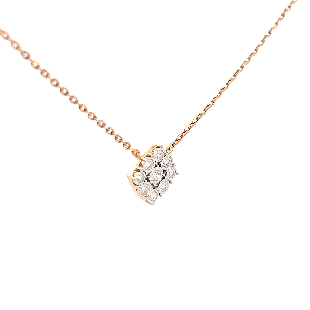 .13cttw Square Diamond Pendant Necklace | Cluster Necklace | Diamond Shaped Necklace