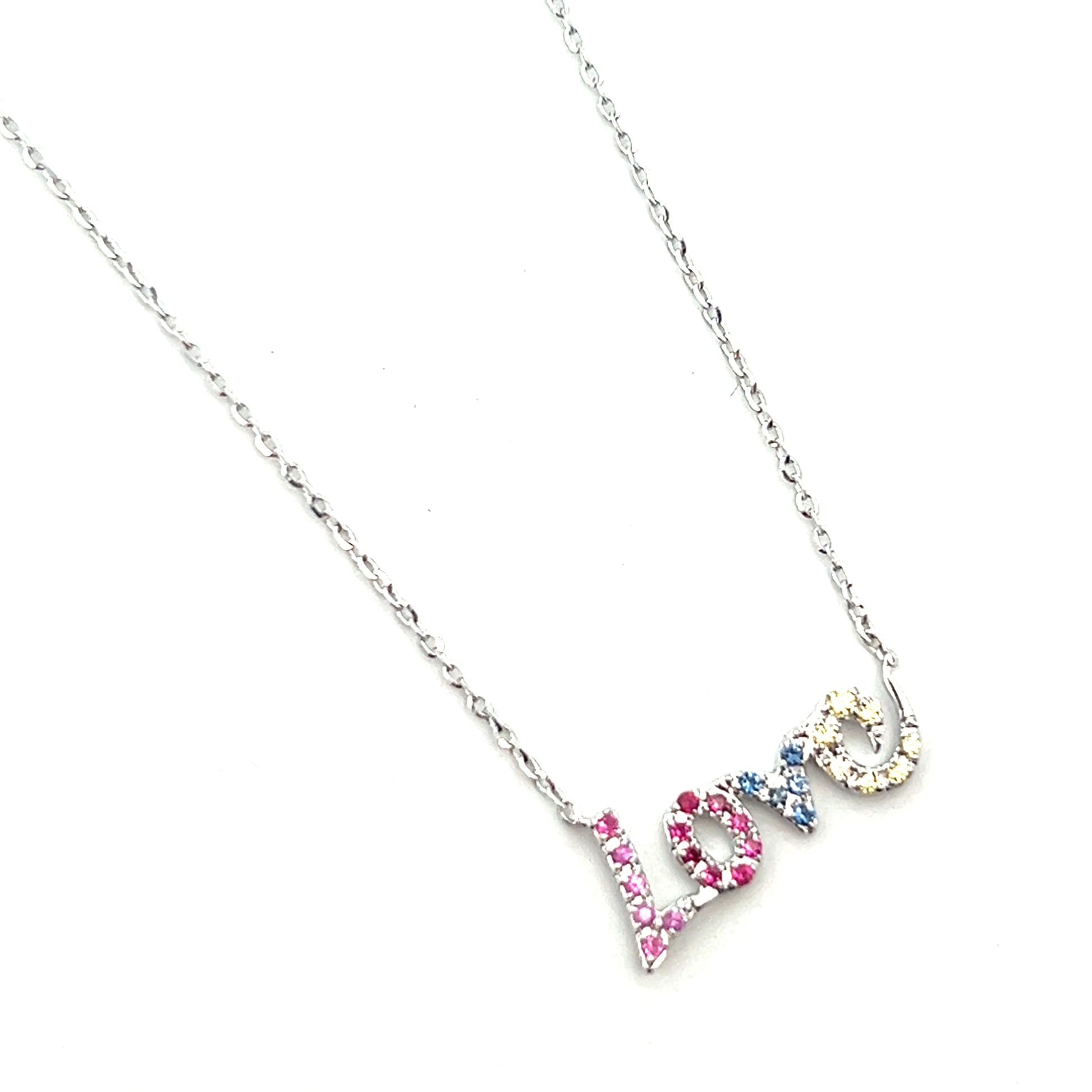 .13cttw Diamond Love Necklace | Love Necklace Gold | Love Pendant